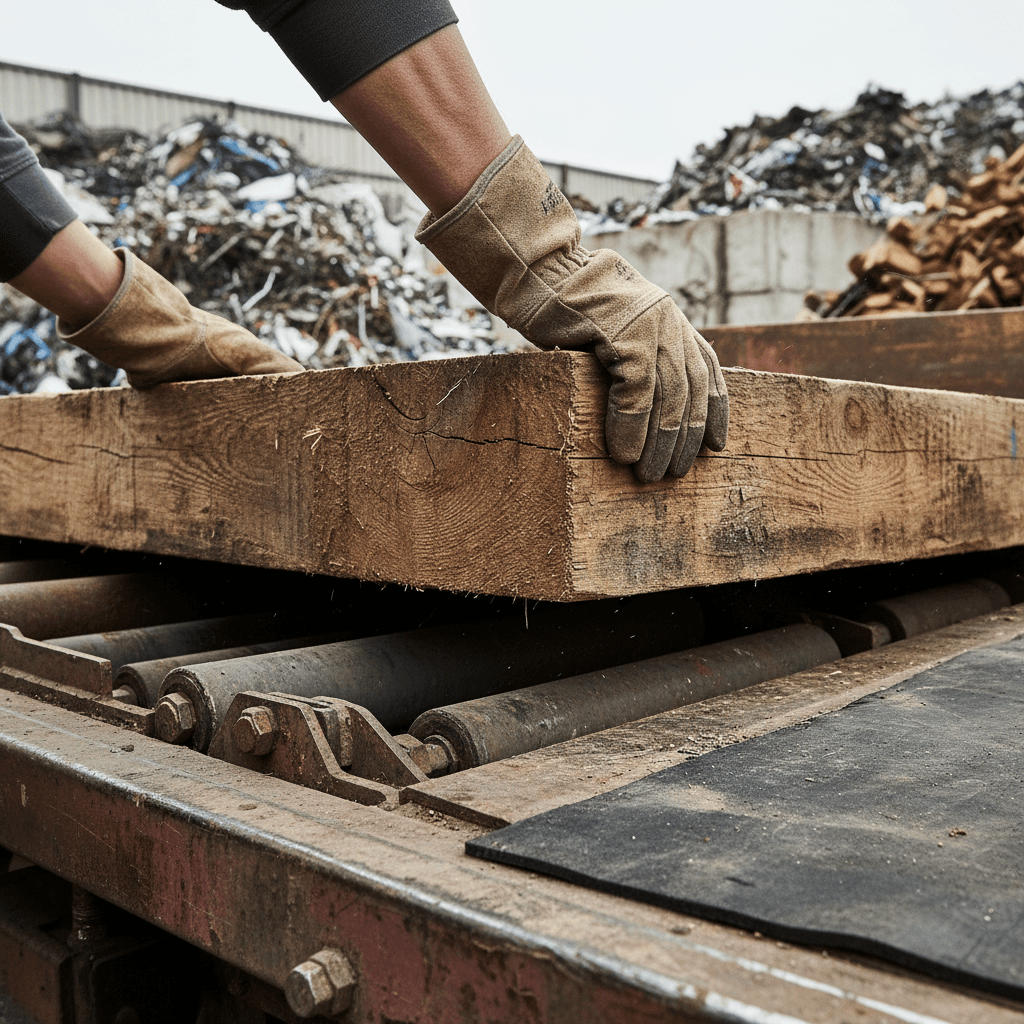 Worker hauling away junk during a residential cleanout