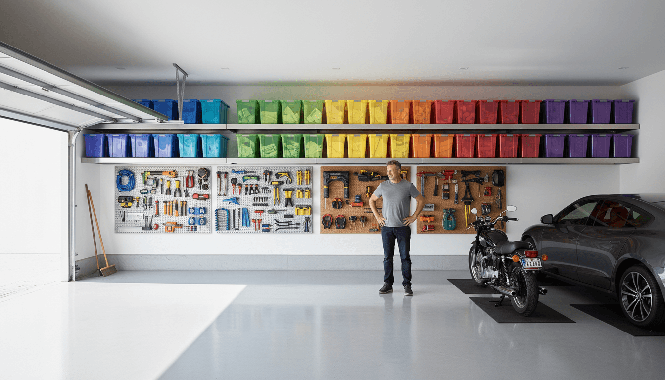 Tidy garage after a professional cleanout in Hartford